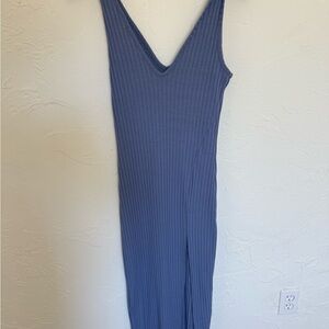 Vici Blue Ribbed Maxi Dress
